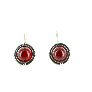 925 Sterling silver and carnelian earrings.